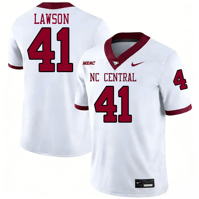 North Carolina Central Eagles #41 Isaiah Lawson College Football Jerseys,Uniforms Stitched-White